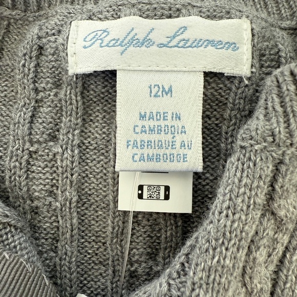 Ralph Lauren Baby Mini Cable Cotton Cardigan New with Tags - Picture 3 of 5